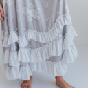  Girls Winter Rose Floral Long Sleeve Ruffles Dress
