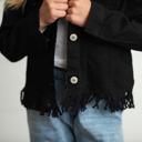  Black Fringe Denim Jacket