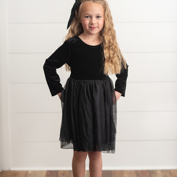 Black Velvet Tulle Dress