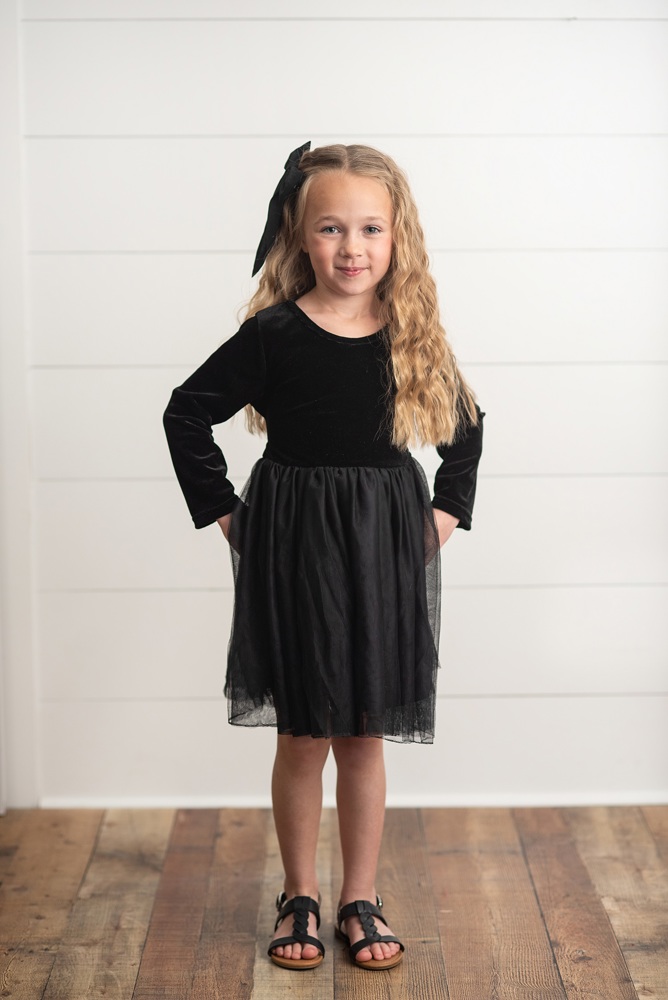 Black Velvet Tulle Dress