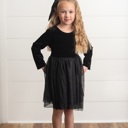  Black Velvet Tulle Dress