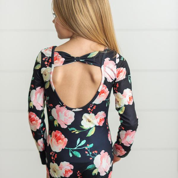 Black Floral Leotard