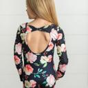  Black Floral Leotard