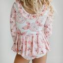  Kids Dusty Pink Rose Dance Long Sleeve Skirted Leotard