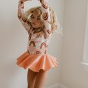  Sunset Rainbow Skirted Leotard