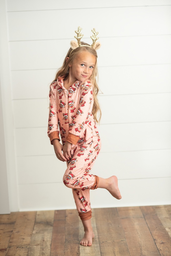 Reindeer Zipper Onesie Set