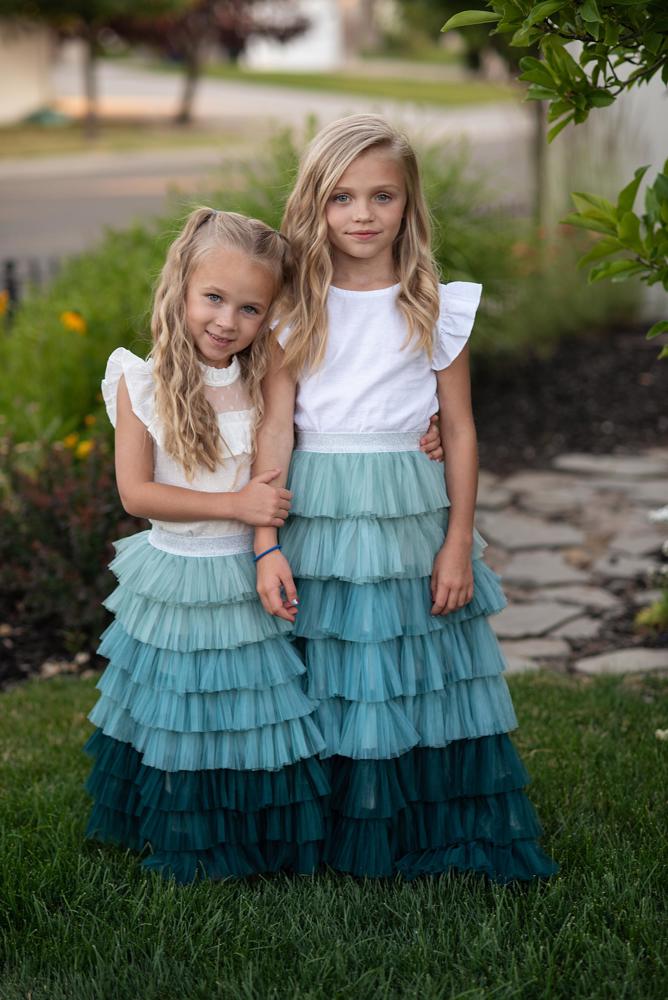 Tiered Teal Tulle Skirt