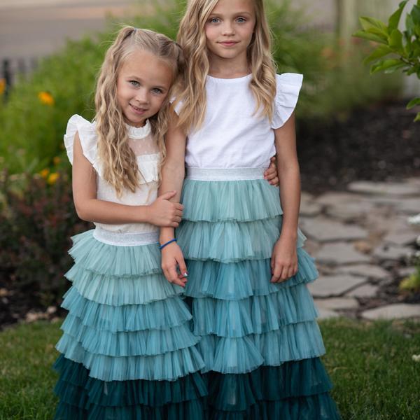 Tiered Teal Tulle Skirt