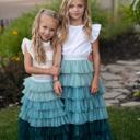  Tiered Teal Tulle Skirt