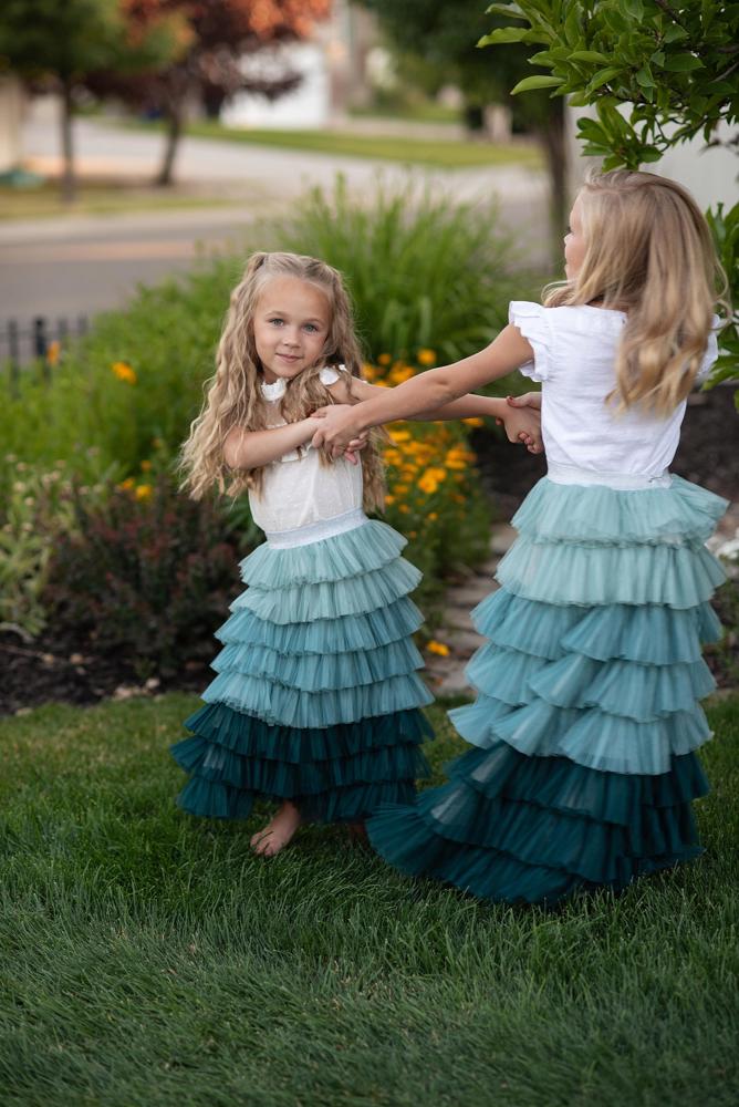 Tiered Teal Tulle Skirt