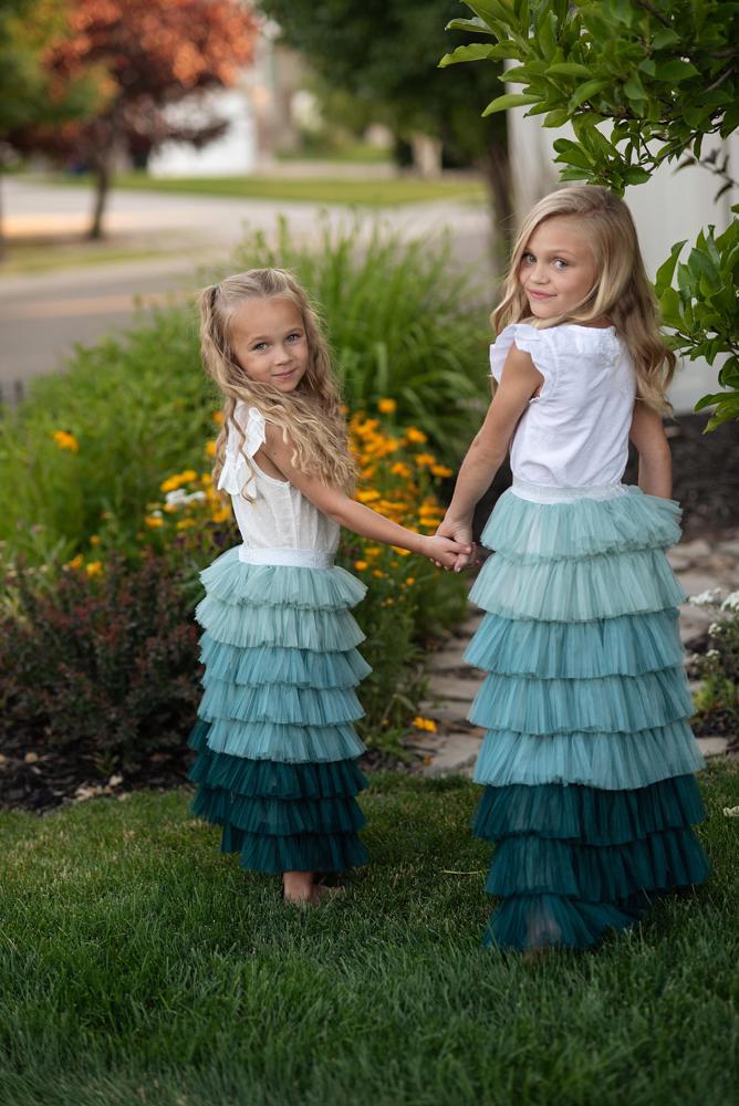 Tiered Teal Tulle Skirt