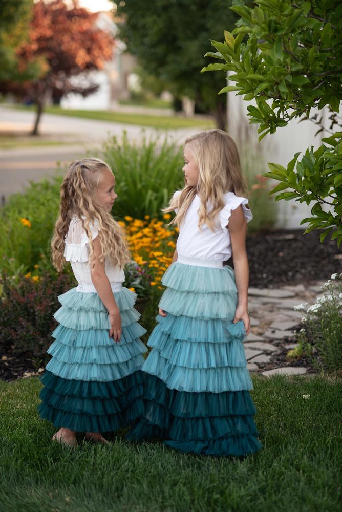 Tiered Teal Tulle Skirt