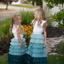  Tiered Teal Tulle Skirt