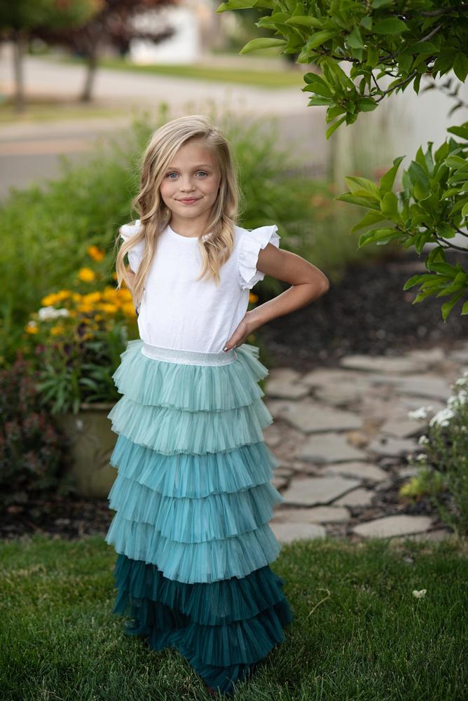 Tiered Teal Tulle Skirt