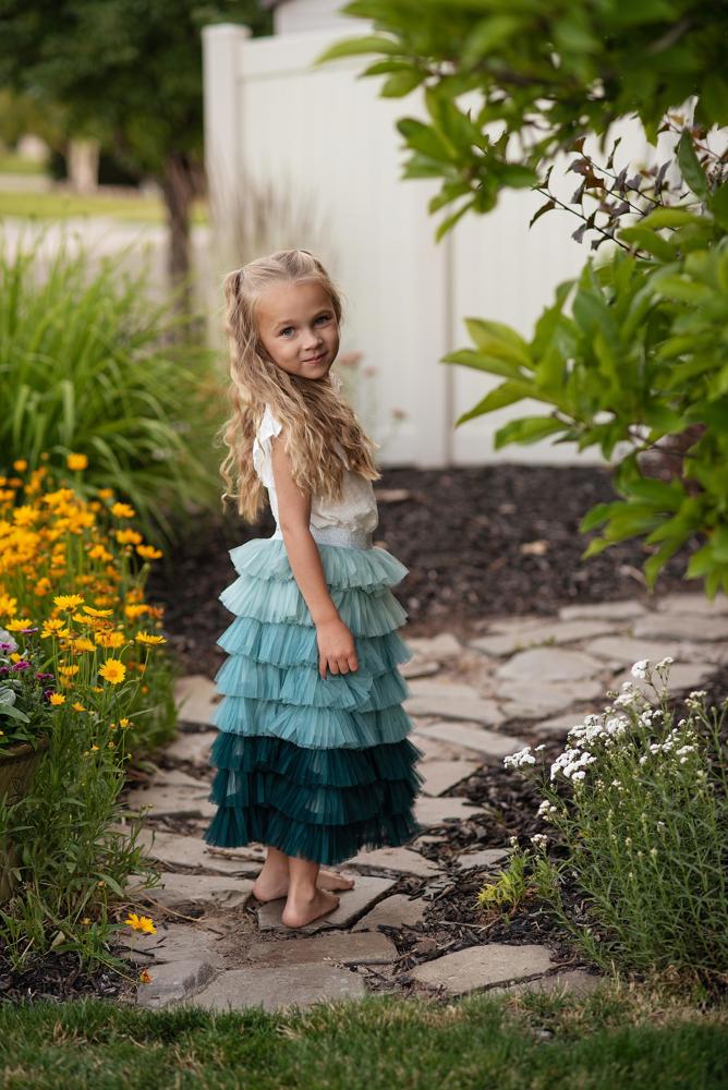 Tiered Teal Tulle Skirt