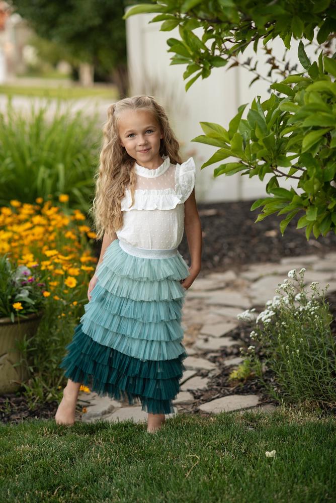 Tiered Teal Tulle Skirt