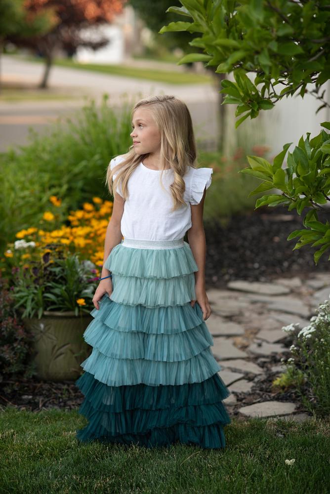 Tiered Teal Tulle Skirt