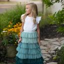  Tiered Teal Tulle Skirt