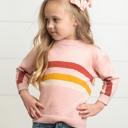  Kids Pink Rainbow Crew Neck Sweater