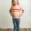  Kids Pink Rainbow Crew Neck Sweater