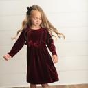  Velvet Wine Bow Dress