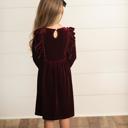  Velvet Wine Bow Dress