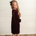  Velvet Wine Bow Dress