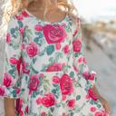  Wine Rose Ruffles Dress