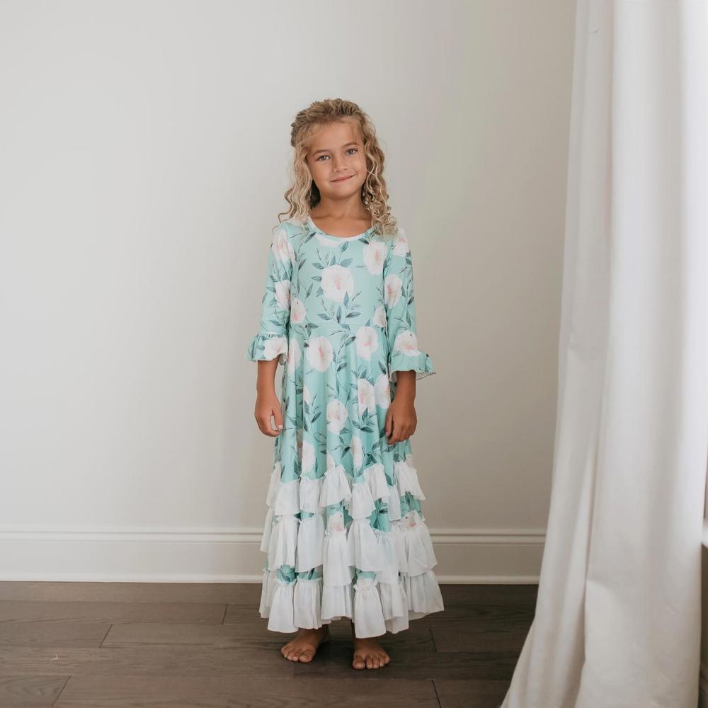 Winter Mint Ruffles Dress