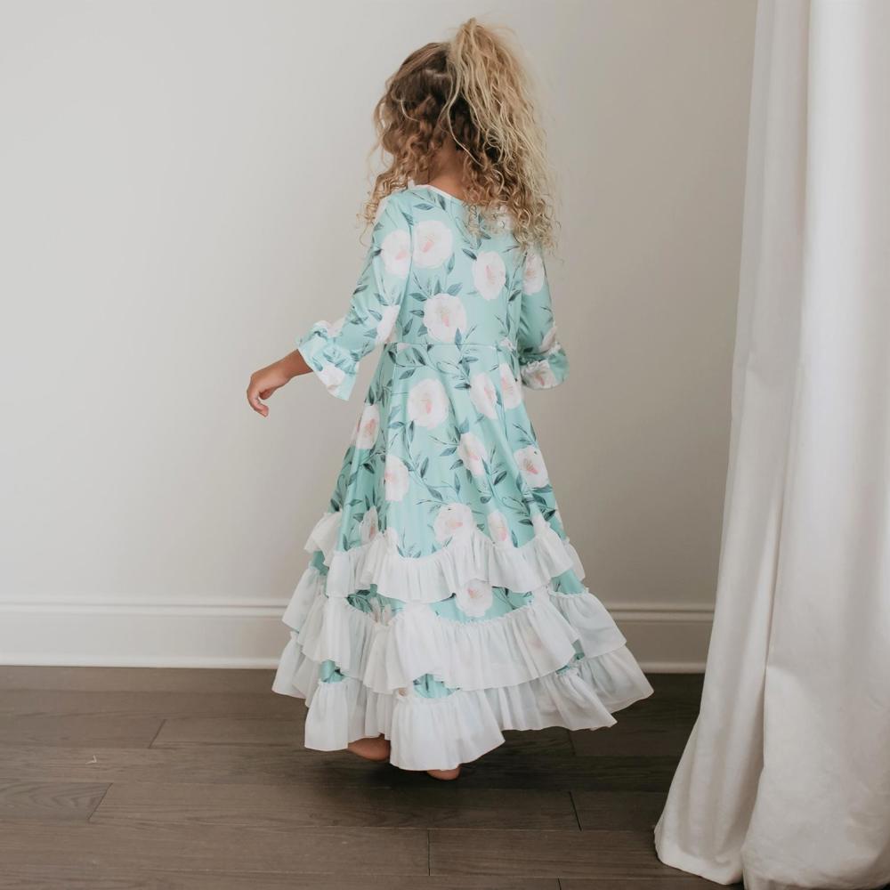 Winter Mint Ruffles Dress