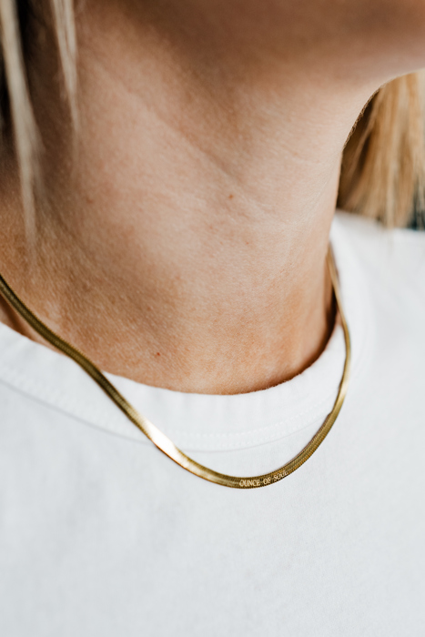 Herringbone Necklace 14K Gold Plated