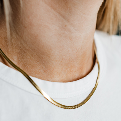 Herringbone Necklace 14K Gold Plated