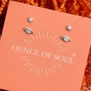 Silver Orbit Studs 18K Gold Plated and Stainless Steel Options