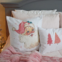  Christmas Pillow Cover Vintage Santa Pink Santa Pink Tree Pillow Christmas Pillows Pink Christmas