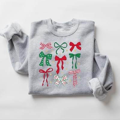 Christmas Bows Pullover Sweatshirt, Christmas sweater, Christmas outfit, Christmas Pajamas