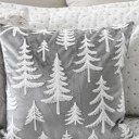 gray velvet with white tree's 18X18" Neutral Christmas Pillow Covers