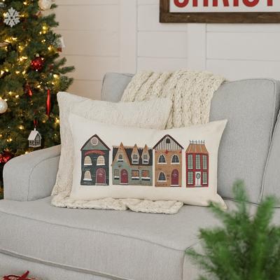 Christmas Pillow Cover, Merry Christmas Pillow, Christmas Decor, Vintage Christmas, Christmas Village
