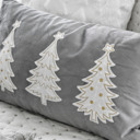 gray velvet with Gold and white Tree's 12X20" Neutral Christmas Pillow Covers