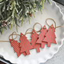 Vintage Red Christmas Tree Garland, Christmas Garland, Christmas Decorations, Christmas Fireplace, 2 colors 