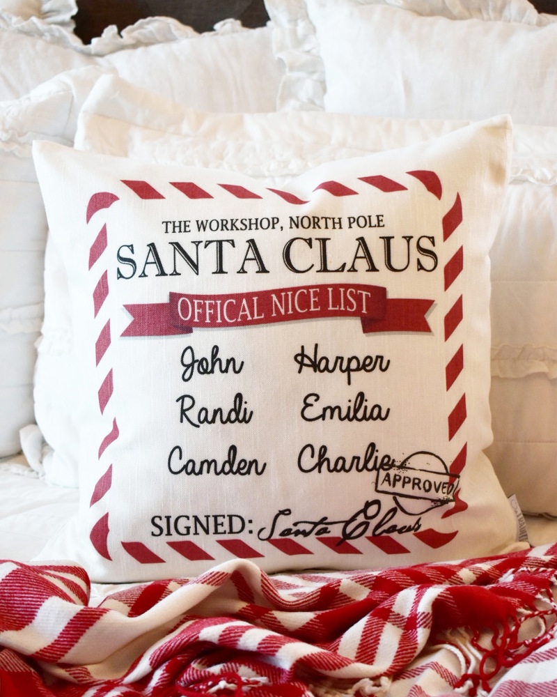 Personalized Official Nice List Pillow Cover