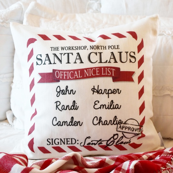 Personalized Official Nice List Pillow Cover