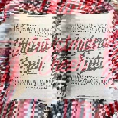 Christmas Pillow Cover Christmas Decor Merry Christmas Pillow Christmas Plaid Vintage Christmas 18X18 Elf Quotes Christmas Cheer