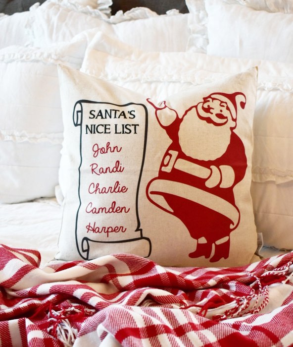 Christmas Pillow Cover Christmas Decor Santa'S Nice List Merry Christmas Pillow Personalized Pillow