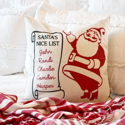 Christmas Pillow Cover Christmas Decor Santa'S Nice List Merry Christmas Pillow Personalized Pillow