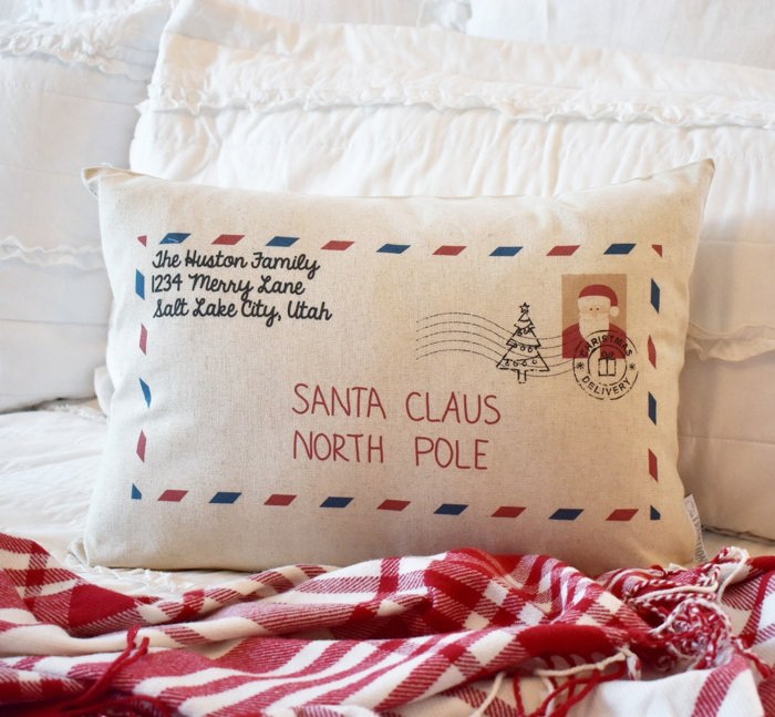 Christmas Pillow Cover, Letter To Santa, Personalized Christmas Pillow Cover 