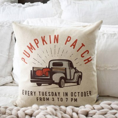 Pumpkin Patch Fall Pillow Cover- Premium Home Fall Decor Front Porch Pillow Fall Pillow Pumpkin Pillow Great For Halloween & Thanksgiving