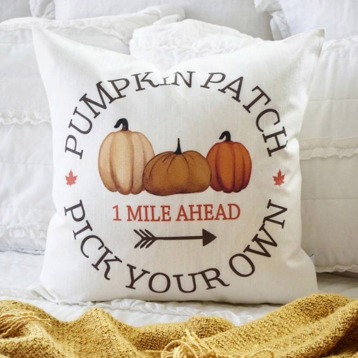 Sale- Fall Pillow Cover Pumpkin Patch Fall Decor Front Porch Pillow Fall Pillow Pumpkin Pillow