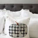 Fall Pillow Cover Plaid Pumpkin Fall Plaid Decor Fall Pillow Pumpkin Pillow Black And White Plaid Buffalo Plaid Fall