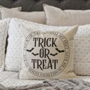  Trick Or Treat Pillow Cover | Halloween Throw Pillow With Bats | Rustic Farmhouse Halloween Cushion | Spooky Fall Home Decor