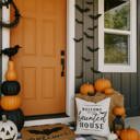  Welcome To Our Haunted House Pillow Cover | Halloween Farmhouse Throw Pillow | Spooky Haunted House Cushion | Gothic Fall Home Decor